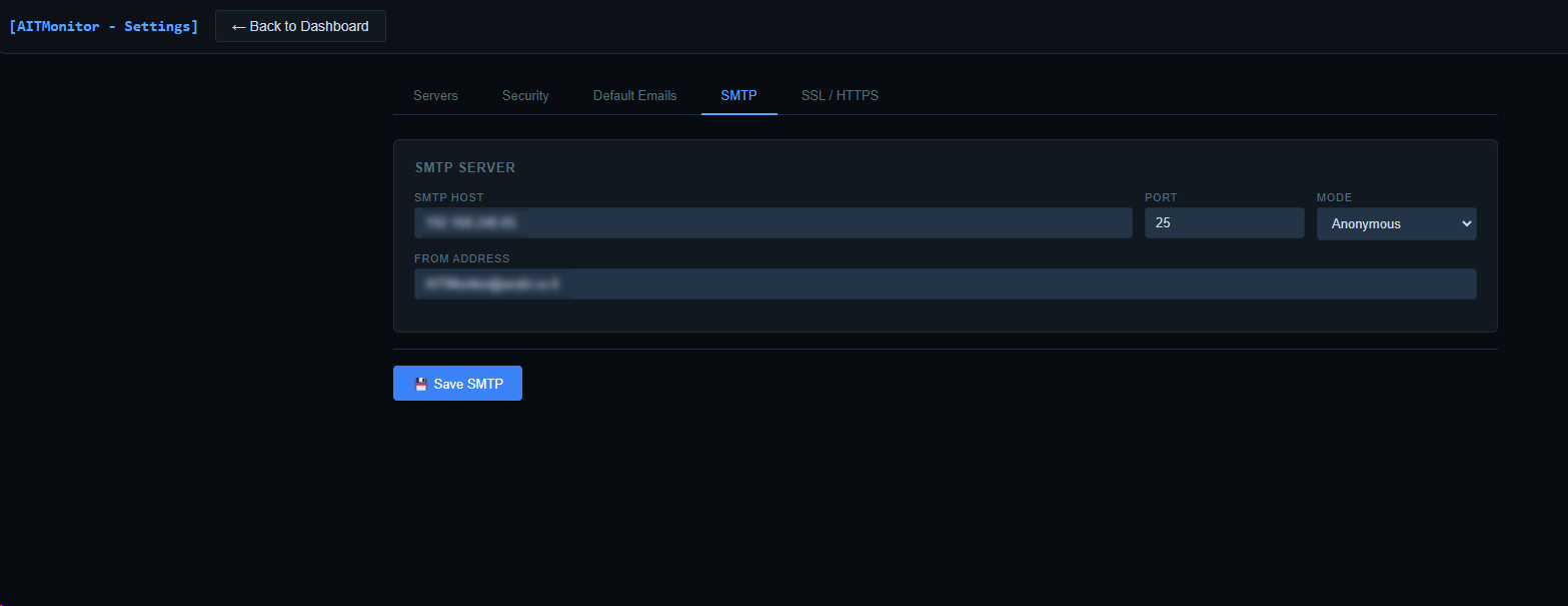SMTP Settings