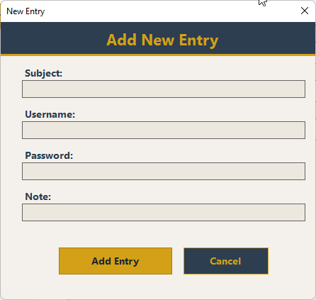 Add New Entry