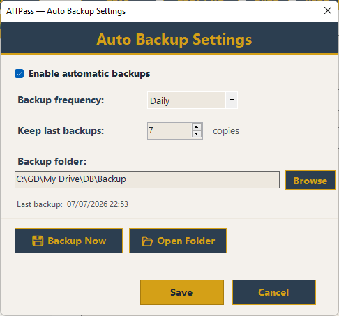 Backup Settings
